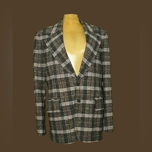 🗂️Classic Plaid Shoulder-Pad Blazer🗂️